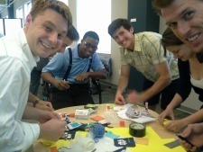 Students in Design Thinking/Business Model Canvas learn how to design a better wallet in a class exercise