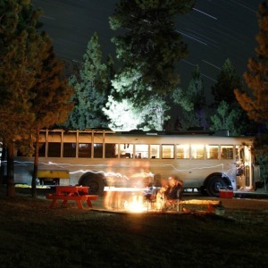The bus at camp